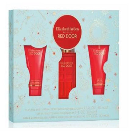 RED DOOR 3 PCS SET FOR WOMEN: 1 OZ EAU DE TOILETTE SPRAY + 1.7 BODY LOTION + 1.7 SHOWER GEL