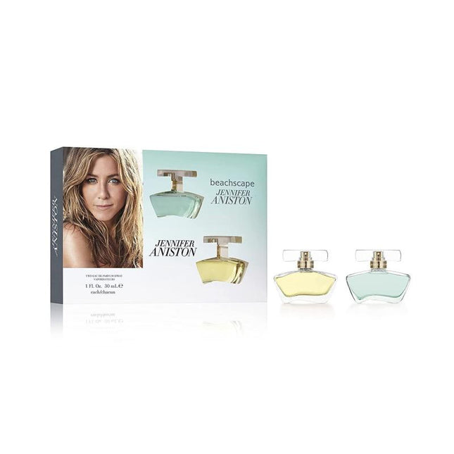 JENNIFER ANISTON 2 PCS SET FOR WOMEN: BEACHSCAPE 1 OZ EAU DE PARUM SPRAY + JENNIFER ANISTON 1 OZ EAU DE PARFUM SPRAY