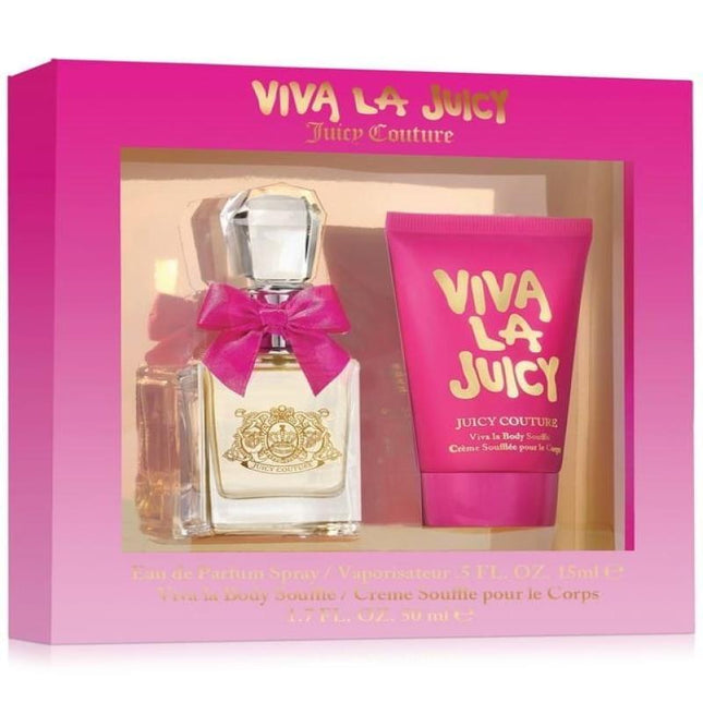 VIVA LA JUICY 2 PCS SET FOR WOMEN: 0.5 EAU DE PARFUM SPRAY + 1.7 BODY SOUFFLE