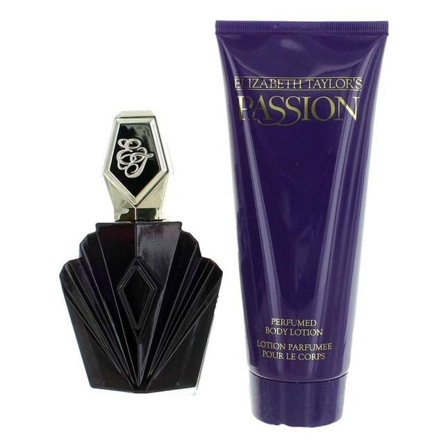 PASSION 2 PCS SET FOR WOMEN: 2.5 EAU DE TOILETTE SPRAY + 6.8 BODY LOTION (WINDOW BOX).