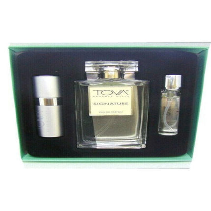 TOVA BEVERLY HILLS SIGNATURE 3 PCS SET FOR WOMEN: 3.4 EAU DE PARFUM + 0.34 EAU DE PARFUM PURSE SPRAY + 0.34 EAU DE PARFUM REFILL