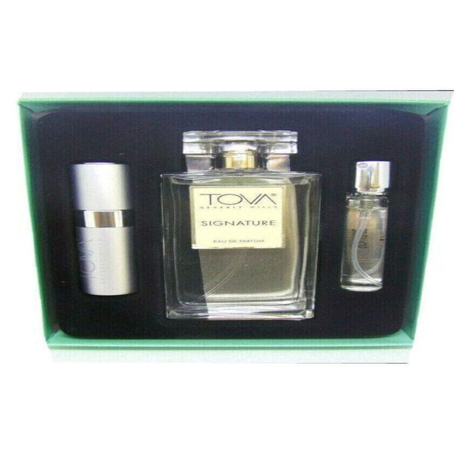 TOVA BEVERLY HILLS SIGNATURE 3 PCS SET FOR WOMEN: 3.4 EAU DE PARFUM + 0.34 EAU DE PARFUM PURSE SPRAY + 0.34 EAU DE PARFUM REFILL