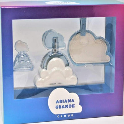 ARIANA GRANDE CLOUD 3 PCS SET FOR WOMEN: 1.7 EAU DE PARFUM SPRAY + 0.25 PARFUM + LUGGAGE TAG