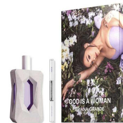 ARIANA GRANDE GOD IS A WOMAN 2 PCS SET: 3.4 EAU DE PARFUM SPRAY +  ROLLERBALL DUO 0.17 EAU DE PARFUM + 0.17 PARFUM