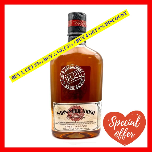 18.21 Man Made Original Sweet Tobacco 3-In-1 Body Wash Shampoo & Conditioner For Men All Hair Skin