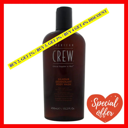 24-Hour Deodorant Body Wash By American Crew For Men - 15.2 Oz
