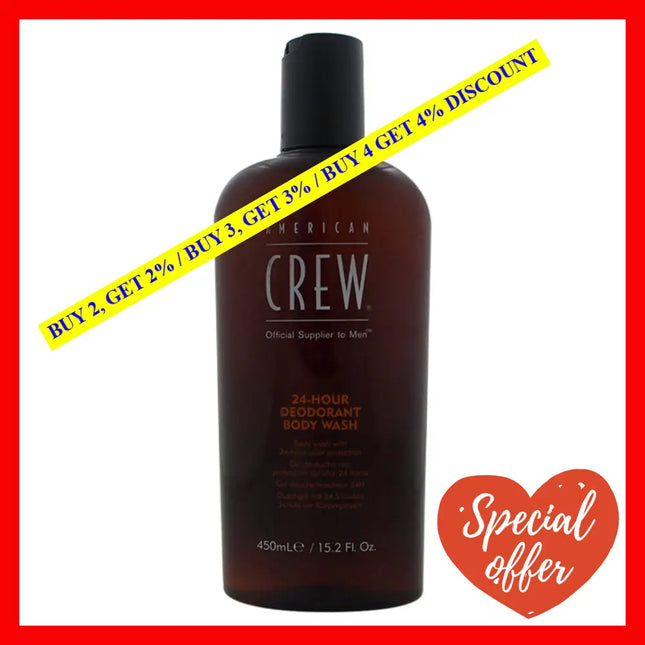 24-Hour Deodorant Body Wash By American Crew For Men - 15.2 Oz