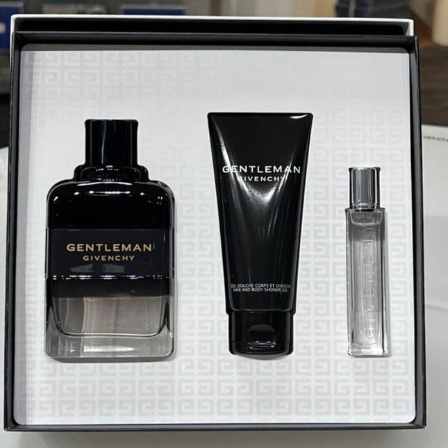 GIVENCHY GENTLEMAN BOISEE 3 PCS SET: 3.3 EAU DE PARFUM + 0.4 EAU DE PARFUM + 2.5 SHOWER GEL