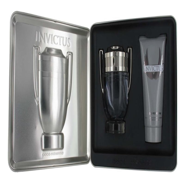 PACO RABANNE INVICTUS 2 PCS SET FOR MEN: 1.7 EAU DE TOILETTE SPRAY + 3.4 ALL OVER SHAMPOO