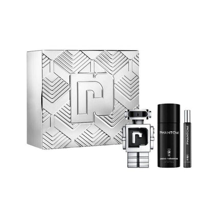 PACO RABANNE PHANTOM 3 PCS SET FOR MEN: 3.4 EAU DE TOILETTE SPRAY + 5.1 DEODORANT SPRAY + 0.34 EAU DE TOILETTE SPRAY