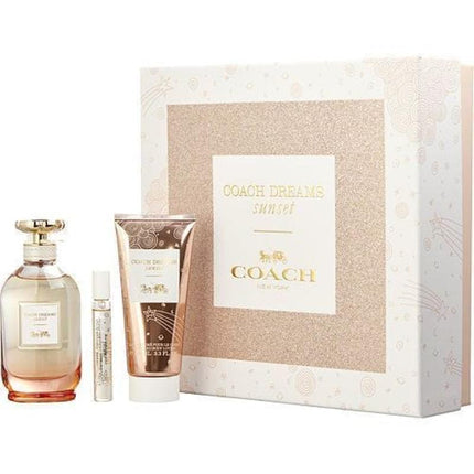 COACH DREAMS SUNSET 3 PCS SET FOR WOMEN: 3 OZ EAU DE PARFUM + 3.3 BODY LOTION + 0.25 EAU DE PARFUM