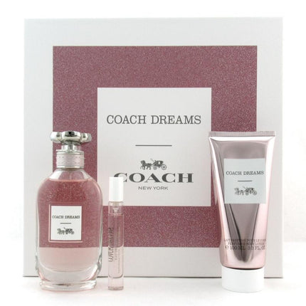 COACH DREAMS 3 PCS SET FOR WOMEN: 3 OZ EAU DE PARFUM SPRAY + 0.25 EAU DE PARFUM SPRAY + 3.3 BODY LOTION