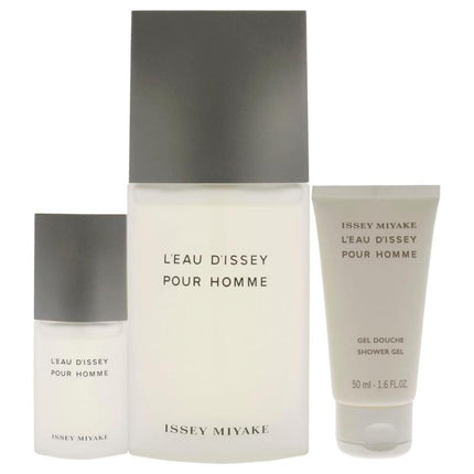 ISSEY MIYAKE L'EAU D'ISSEY POUR HOMME 3 PCS SET : 4.2 EAU DE TOILETTE SPRAY + 1.6 SHOWER GEL + 0.5 EAU DE TOILETTE SPRAY