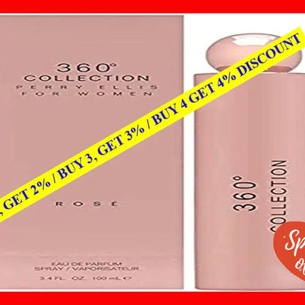 360 Collection Rose By Perry Ellis For Women - 3.4 Oz Edp Spray