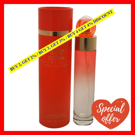 360 Coral By Perry Ellis For Women - 3.4 Oz Edp Spray
