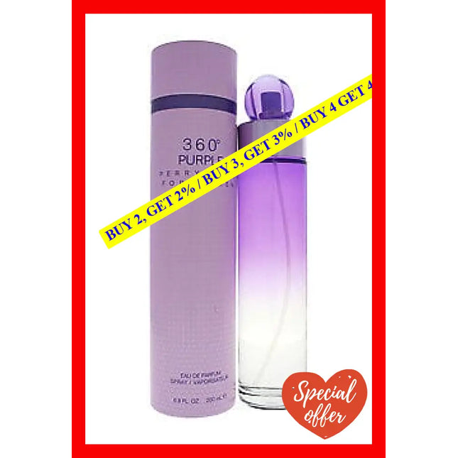 360 Purple By Perry Ellis For Women - 6.8 Oz Edp Spray