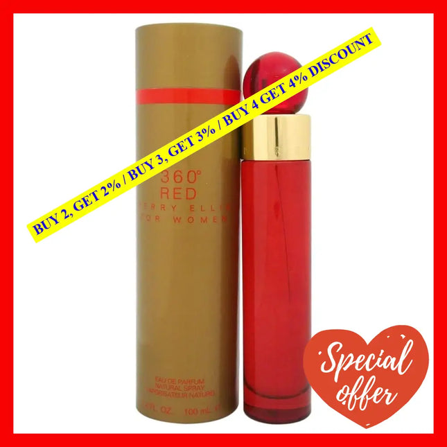 360 Red By Perry Ellis For Women - 3.4 Oz Edp Spray