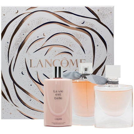LANCOME LA VIE EST BELLE 3 PCS SET: 3.4 EAU DE PARFUM SPRAY + 6.7 BODY LOTION + 0.135 EAU DE PARFUM