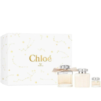 CHLOE 3 PCS SET FOR WOMEN: 2.5 EAU DE PARFUM SPRAY + 3.4 BODY LOTION + 0.17 EAU DE PARFUM