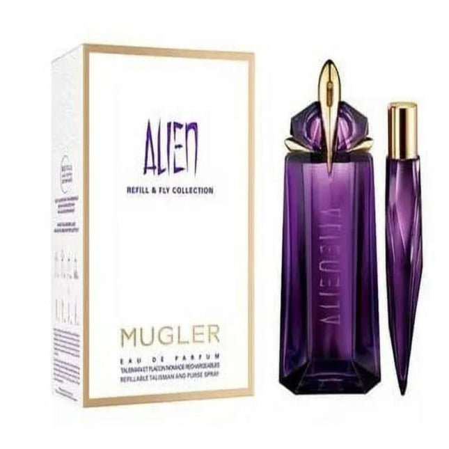 ALIEN 2 PCS SET: 3 OZ EAU DE PARFUM REFILLABLE SPRAY + 0.3 EAU DE PARFUM REFILLABLE SPRAY