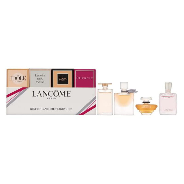 LANCOME 4 PCS SET SET INDIVIDUALLY BOXED: IDOLE 0.16 EAU DE PARFUM + LA VIE EST BELLE 0.135 EAU DE PARFUM + TRESOR 0.25 EAU DE PARFUM + MIRACLE 0.16 EAU DE PARFUM