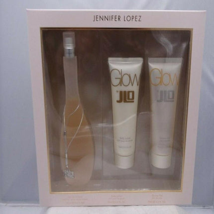 J LO GLOW 3 PCS SET: 3.4 EAU DE TOILETTE SPRAY + 2.5 BODY LOTION + 2.5 SHOWER GEL