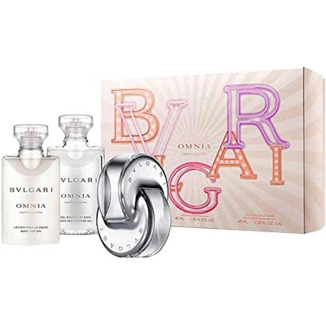 Bvlgari Omnia Crystalline Eau De Toilette 40Ml, Body Lotion 40Ml &amp; Shower Gel 40Ml