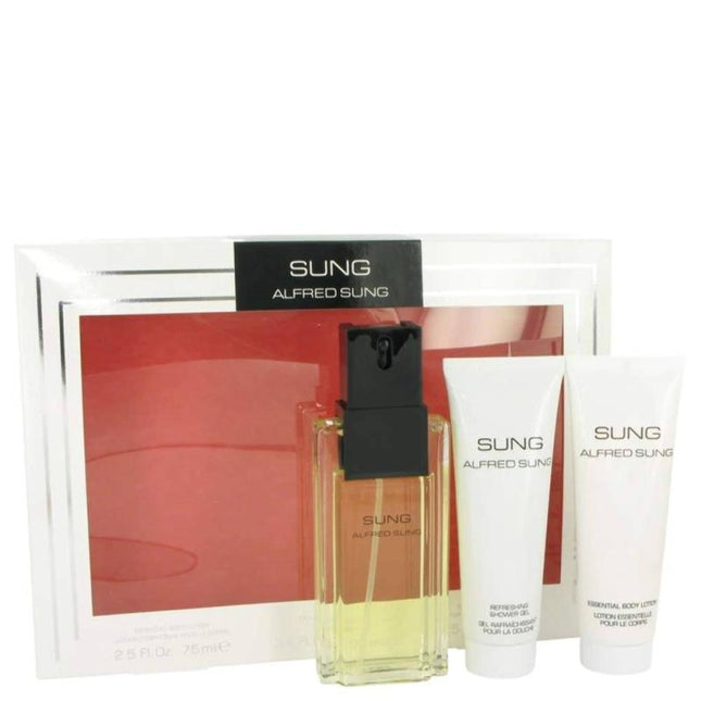 Alfred SUNG by Alfred Sung Gift Set - 3.4 oz Eau De Toilette Spray 2.5 oz Body Lotion 2.5 oz Shower Gel Women