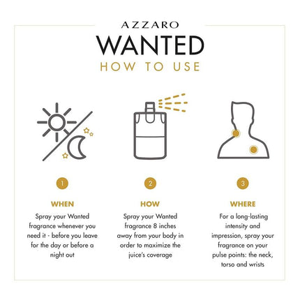Azzaro Wanted Tonic Eau de Toilette - Mens Cologne - Woody, Aquatic, &amp; Spicy Fragrance, 3.4 Fl Oz