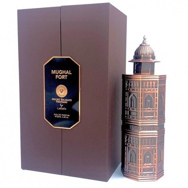LATTAFA NICHE EMARATI MUGHAL FORT  3.4 EAU DE PARFUM SPRAY (METAL BOTTLE)