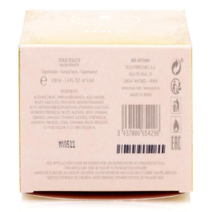 Tous Touch Eau De Toilette For Women, 100 ml