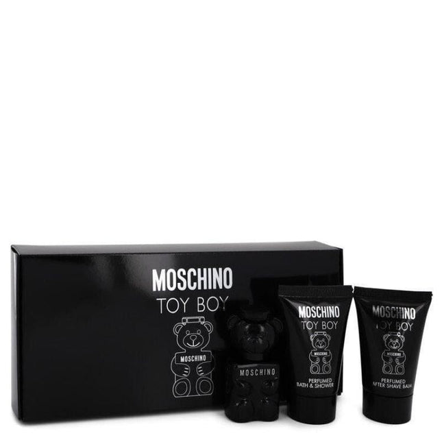 MOSCHINO TOY BOY 3 PCS MINI SET: 0.17 EAU DE PARFUM + 0.8 AFTER SHAVE BALM + 0.8 SHOWER GEL