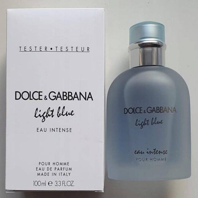 DOLCE &amp; GABBANA LIGHT BLUE EAU INTENSE TESTER 3.3 EAU DE PARFUM SPRAY FOR MEN.