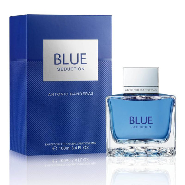 Antonio Banderas Perfumes - Blue Seduction - Eau de toilette for Men - Long Lasting - Fresh and Casual Fragance - Woody and Aquatic Notes - Ideal for Day Wear - 3.4 Fl Oz