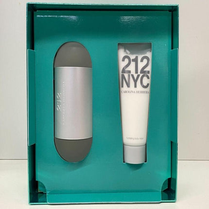 CAROLINA HERRERA 212 2 PCS SET FOR WOMEN: 3.4 EAU DE TOILETTE SPRAY FOR WOMEN + 3.4 BODY LOTION.