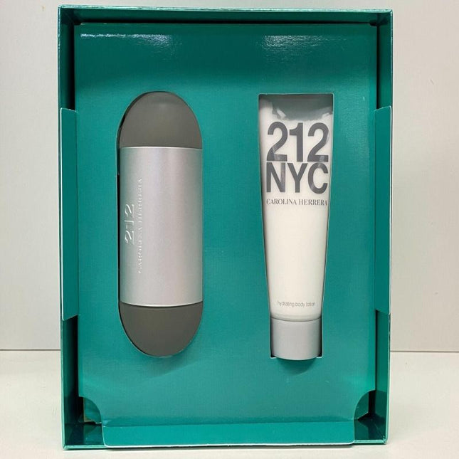 CAROLINA HERRERA 212 2 PCS SET FOR WOMEN: 3.4 EAU DE TOILETTE SPRAY FOR WOMEN + 3.4 BODY LOTION.