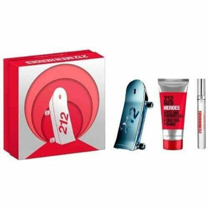 Carolina Herrera 212 Men Heroes 3 Pcs Set: 3 Oz Edt Sp + 0.34 Edt Sp + 3.4 S/G