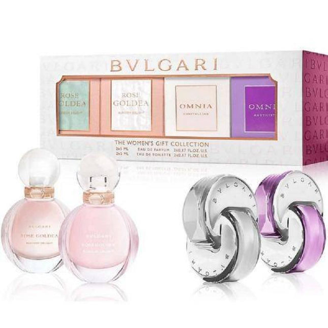 BVLGARI MIXED WOMEN LINES MINIATURES 4 PCS SET: 0.17 BLOSSOM DELIGHT EDT + 0.17 BLOSSOM DELIGHT EDP + 0.17 OMNIA CRYSTALLINE EDT + 0.17 OMNIA AMETHYSTE EDT