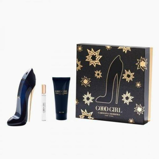 CAROLINA HERRERA GOOD GIRL 3 PCS SET: 2.7 EAU DE PARFUM SPRAY + 3.4 BODY CREAM + 0.24 OZ EAU DE PARFUM