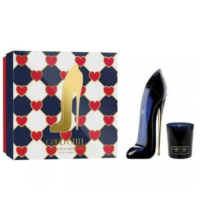 CAROLINA HERRERA GOOD GIRL 2 PCS SET: 2.7 EAU DE PARFUM SPRAY + 2.5 SCENTED CANDLE (HARD BOX)