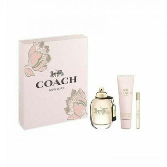 Coach New York 3 Pcs Set For Women: 3 Oz Edt Sp