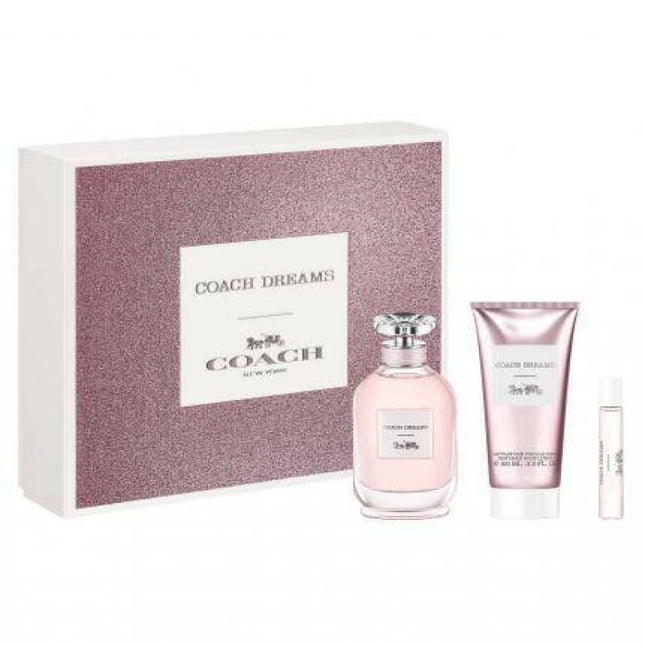 COACH DREAMS 3 PCS SET: 3 OZ EAU DE PARFUM SPRAY + 3.3 BODY LOTION + 0.25 EAU DE PARFUM SPRAY