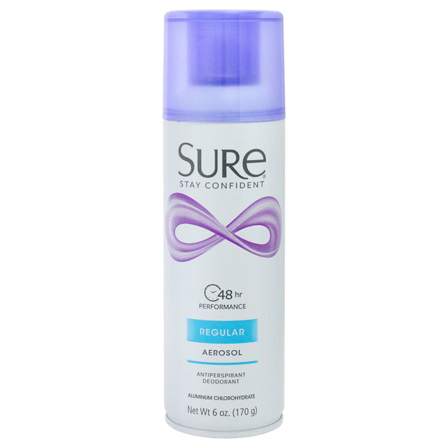 Sure Aerosol Anti-Perspirant and Deodorant - Regular 6 oz Deodorant Spray for Unisex