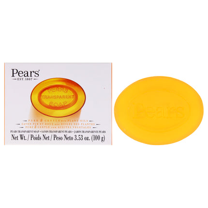 Pure and Gentle Amber Bar Soap with Glycerin and Natural Oils by Pears for Unisex - 3.5 oz