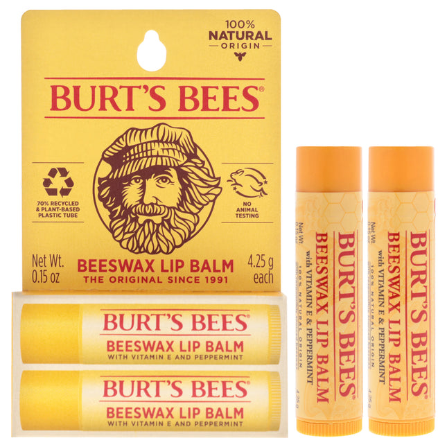 Burts Bees Beeswax Lip Balm Twin Pack for Unisex - 2 x 0.15 oz Lip Balm