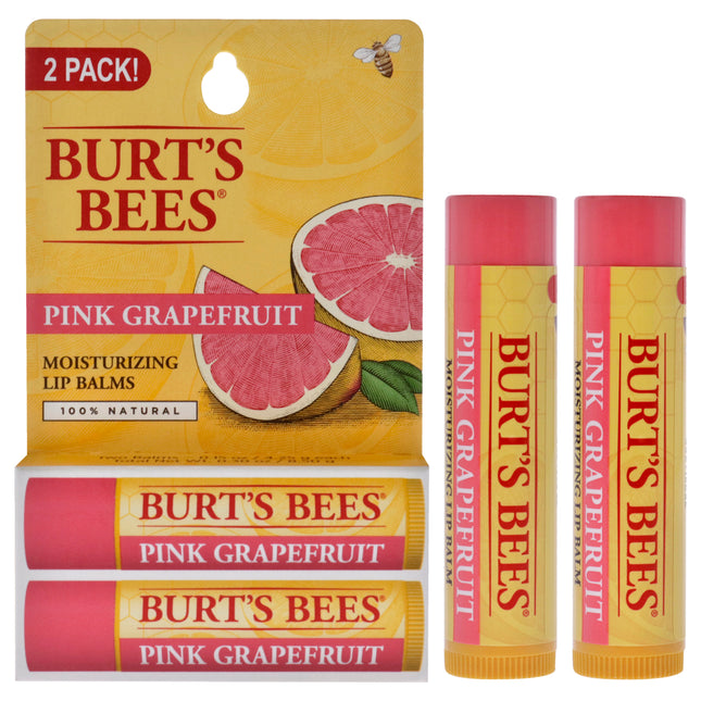 Burts Bees Pink Grapefruit Moisturizing Lip Balm Twin Pack - 2 x 0.15 oz Lip Balm for Unisex