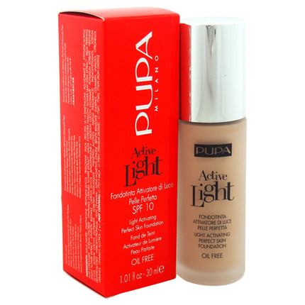 Pupa Milano Active Light Perfect Skin Foundation SPF 10 - 020 Nude for Women - 1.01 oz Foundation