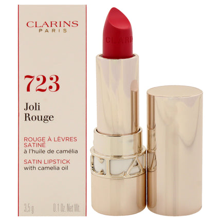 Clarins Joli Rouge Satin Lipstick in Raspberry for Women - 0.1 oz (Refillable)