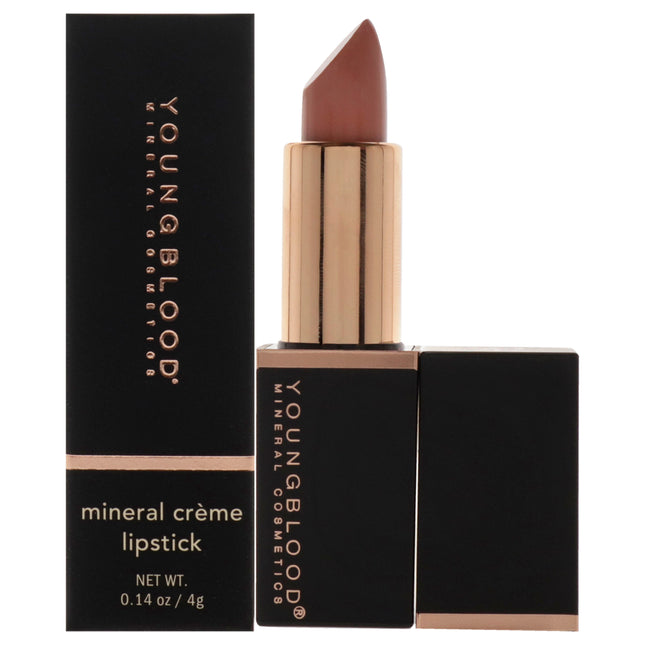 Youngblood Mineral Creme Lipstick in Blushin Nude - 0.14 oz Lipstick for Women