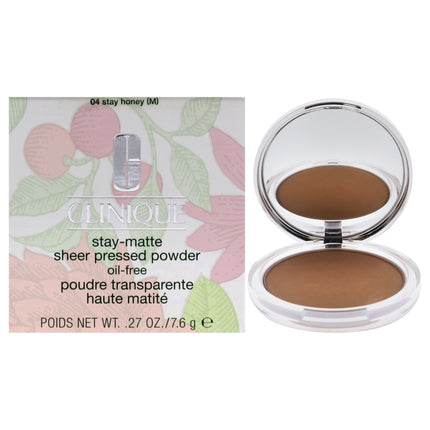 Clinique Stay-Matte Sheer Pressed Powder - 04 Stay Honey for Women - 0.27 oz Powder